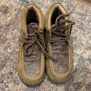 Kids Brown Leather Moccasin Boots
